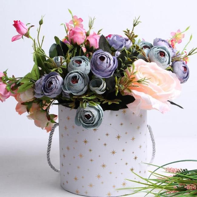China Wholesale Customized Logo Round Shape Flower Box with 100% Recyclable Paper, Free Samples Available Paper Packaging Box