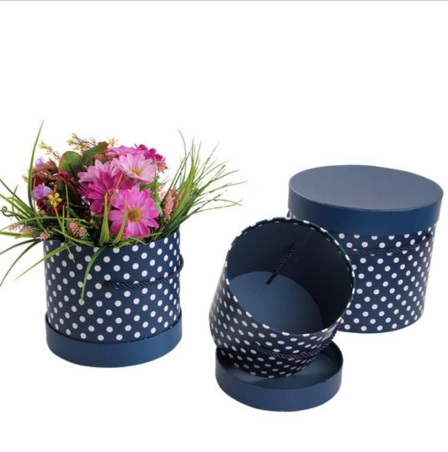 China Wholesale Customized Logo Round Shape Flower Box with 100% Recyclable Paper, Free Samples Available Paper Packaging Box