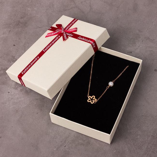 Foam Insert Lid and Base Cardboard Paper Packaging Gift Box, Luxury Ring Necklace Jewelry Box