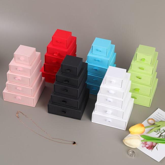 Foam Insert Lid and Base Cardboard Paper Packaging Gift Box, Luxury Ring Necklace Jewelry Box