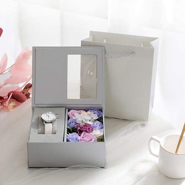 High-End Luxury Pink Custom Cardboard Paper Magnet Close Packaging Gift Folding Box for Clothes Shoes Bottle
