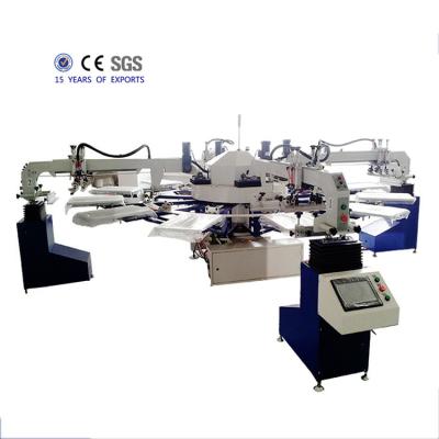 China T Shirt Socks Automatic Cloth Printing Machine 4 Colors 14 Stations for sale