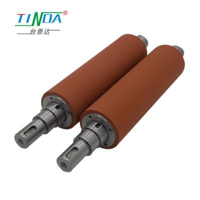 China Industrial Grade Heating Rubber Coated Steel Rollers Rubber Roller OEM for sale