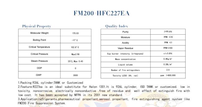 Ton Cylinder Packing Hfc-227ea Refrigerant Gas