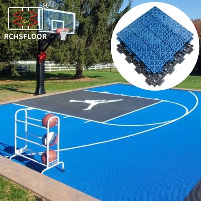 China Skin Textured Outdoor Sports Tiles Sports Court Surface Tiles 1.81cm Thickness for sale