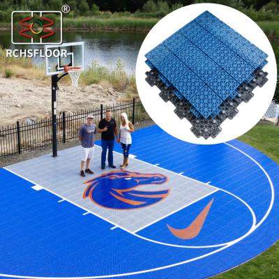 China 410g Outdoor Court Tiles PP Tiles For Basketball Court 34*34cm for sale