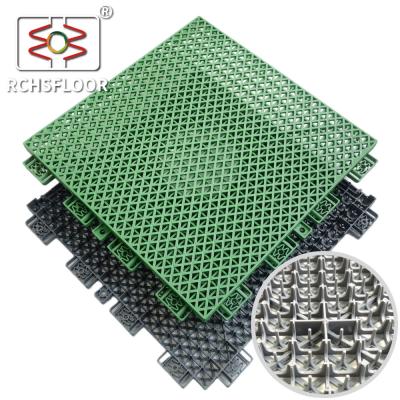 China Green 1.81cm Basketball Court Tiles Durable Sports Court Surface Tiles for sale