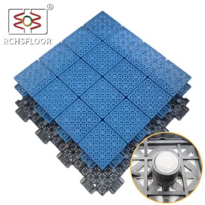 China Polypropylene Interlocking Floor Tiles 340*340*18.1mm Sports Flooring Tiles for sale