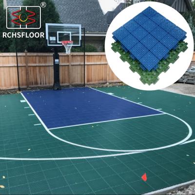 China 1000 Pieces Basketball Court Tiles Slip Resistant Indoor Outdoor Sports Tiles for sale
