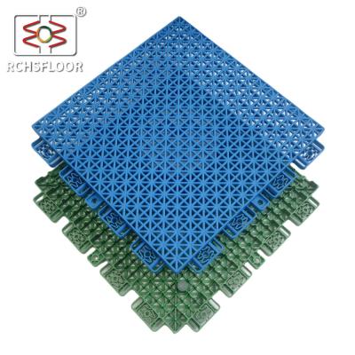 China OEM ODM Backyard Court Tiles 204.5g Weight Interlocking Plastic Floor Tiles for sale