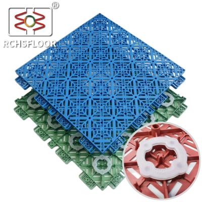 China Polypropylene Basketball Tennis Court Tiles Interlocking Floor Tiles 304.8mm*304.8mm for sale