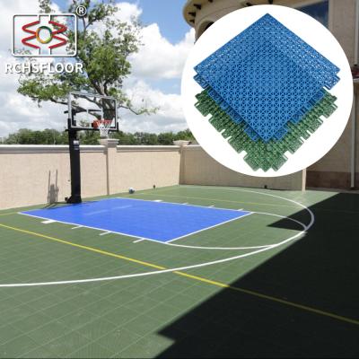 China Weather Resistant Basketball Court Flooring Tiles Multi Sport Interlocking Tiles CE RoSH for sale