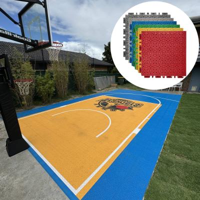 China Interlocking Pvc Vinyl Pp Pickleball Half Court Floor Tiles Outdoor Basketball Court Flooring for sale