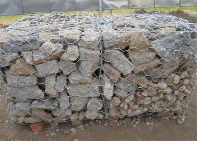 China 2.7mm-3.7mm Galvanised Gabion Boxes , Wire Cage Stone Retaining Walls for sale