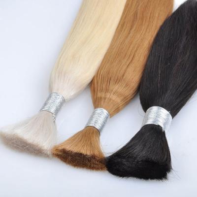 China Customized Color Bulk Human Hair Extensions , Glossy 100% Human Loose Bulk Hair for sale