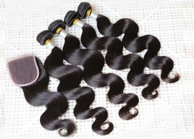 中国 機械二重よこ糸の臭いのクチクラがまだ付けないブラジルの人間の毛髪の織り方 販売のため