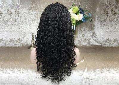 China Pelucas humanas de alta densidad del frente del cordón, pelucas naturales del frente del cordón del cabello humano del negro de la rayita en venta
