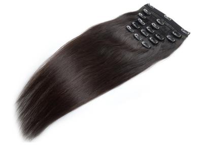 China No Tangle Clip In Natural Hair Extensions , Straight Clip In Hair Extensions for sale