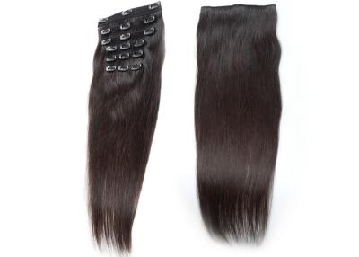 China Lustrous Elegant Clip In Natural Hair Extensions Customized Color For Black Women for sale