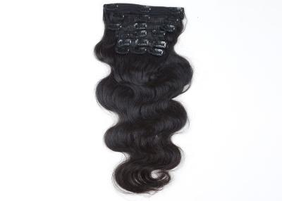 China Black Women Clip In Natural Hair Extensions Soft Clean Full Cuticles Attached for sale