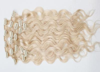 China Unprocessed Gold Clip In Hair Extensions 220g Smooth Double Drawn 7A Grade for sale