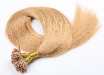 Chine Pleine cuticle de l'ongle U d'astuce de Remy de prolongements pré collés durables de cheveux alignée à vendre