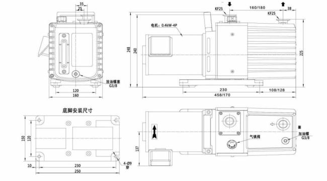 Molecular Sliding Vane Rotary Vacuum Pump