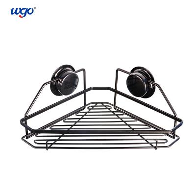 China Black Oxidized Suction Cup Bathroom Corner Shelf Rust Free Stainless Steel for sale
