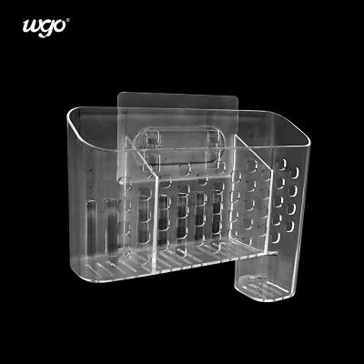 China Damage Free Clear Kitchen Oganizer Container Wall Mount For Bathroom for sale