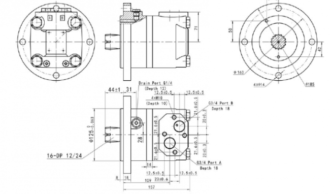 Hydraulic Geroler Disc Valve Motor - Eaton 4000 Series - Bearingless Motor - 111-xxx-006 eaton orbit Hydarulic Motor