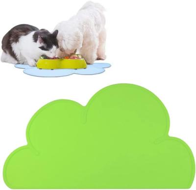 China Silicone Pet Feeding Food Mat Dog Cat Placemat Mat With Raised Edge Anti-Slip Waterproof Pet Bowl Mats Pet Food Tray for sale