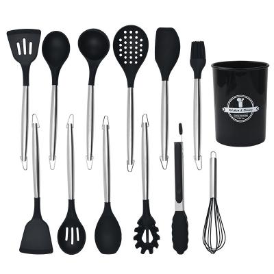 China Silicone Kitchen Cooking Utensils Set With Holder Silicone Cooking Utensils Set For Nonstick Cookware Kitchen Tools Set for sale