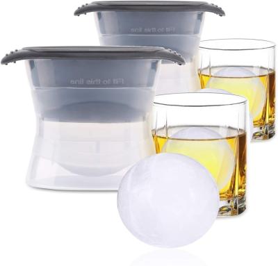 中国 Silicone Freezer Press Sphere Ice Ball Maker Mold Large Round For Whisky Scotch Cocktail Drinks Ice Balls 販売のため