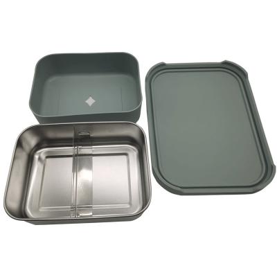 China Stainless Steel Lunch Box, Stainless Steel Bento Box, Food Container, Bento Lunch Box with Silicone Lid for sale