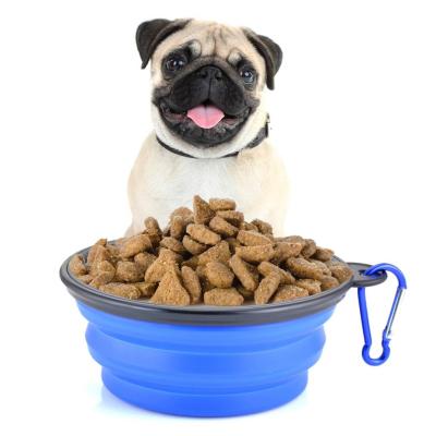 China Bacia Leakproof dobrável do cão do silicone, alimentador engrossado do animal de estimação do silicone à venda