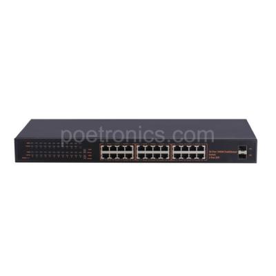 China Unmanaged Network Switch 2+24 port (Gigabit SFP Slots & RJ45) 48Gbps Bandwidth for sale