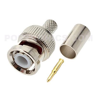 China BNC-6059 Three-Piece BNC Male Crimp Connector to RG59 CCTV Coaxial Cable for sale
