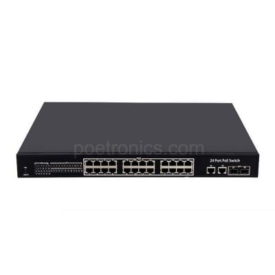 China POE-S224F 24 Port IEEE802.3af 10/100Mbps 15.4W POE Switch (400W Built-in Power) for sale
