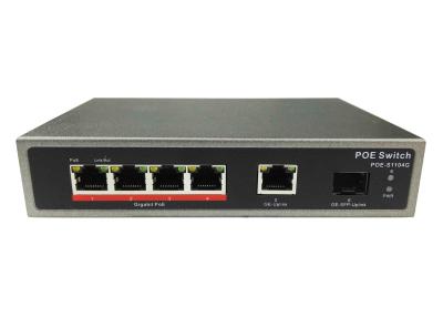 China POE-S1104G(4GE+1GE+1GE SFP)_4 Port Gigabit IEEE802.3af/at PoE Switch with 65W External power supply (Newly Developed) for sale