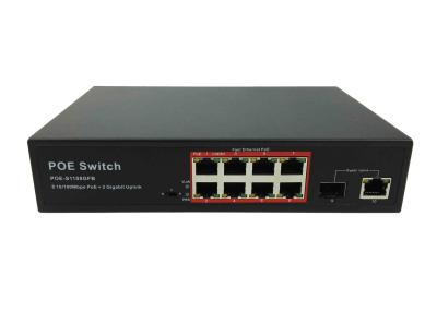 China POE-S1108GFB(8FE+1GE+1GE SFP)_8 Port 100Mbps IEEE802.3af/at PoE Switch with 150W Built-in power (Newly Developed) for sale