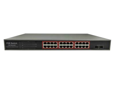 China POE-S0224GB (24GE+2GE SFP) 24 Port Gigabit IEEE802.3af/at PoE Switch 350W Built-in Power Supply (Newly Developed) for sale