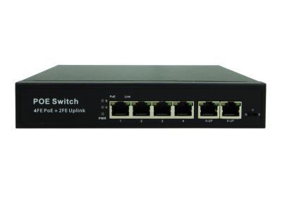 China Latest POE-S2004FB 4x100Mbps PoE + 2x100Mbps Uplink IEEE802.3af/at PoE Switch (80W Power Source) for sale