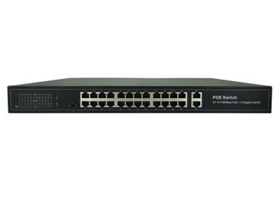 China Latest POE-S2024GFB 24x100Mbps PoE + 2xGigabit Uplink IEEE802.3af/at PoE Switch (Built-in 300W/400W Power) for sale