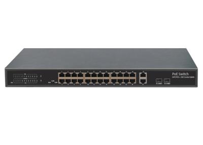 China Latest POE-S2224GFBC 24x100Mbps PoE + 2xGigabit Combo Uplink IEEE802.3af/at PoE Switch (Built-in 400W/500W Power) for sale
