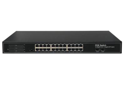 China Latest POE-S0224GB 24x1000Mbps PoE + 2xGigabit SFP Uplink IEEE802.3af/at PoE Switch (Built-in 400W Power) for sale
