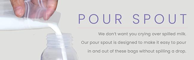 pour spout easy pour breast milk storage milk bags