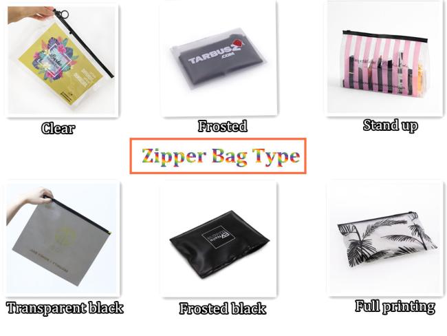 Custom LOGO Frosted PVC Zip lockk Biodegradable Plastic Pouch Bikini Swimwear Swimsuit Underwear Packaging Zipper Bag Palm tree