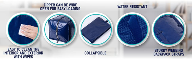 VENO moving bags can be used as moving boxes, easy to clean, collapsible, with backpack straps