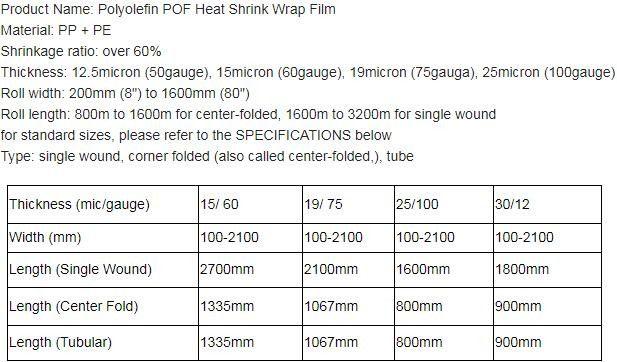 PE Shrink Film White 4m x 50m 210um,Automatic POF Film Heat Shrink Wrap,Food Grade POF shrinkable label Shrink Film pack 8