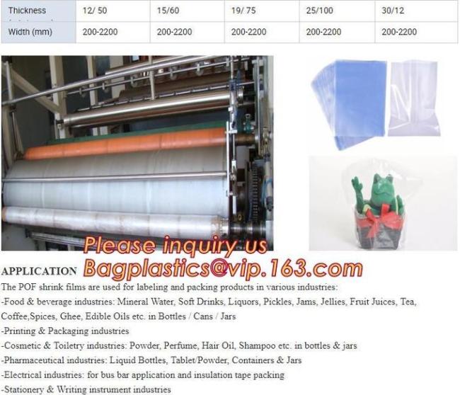 PE Shrink Film White 4m x 50m 210um,Automatic POF Film Heat Shrink Wrap,Food Grade POF shrinkable label Shrink Film pack 10